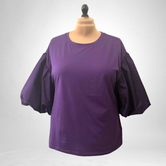 ODDI Purple Bubble Sleeve Top, NWT! Size 2XL - Picture 1 of 7